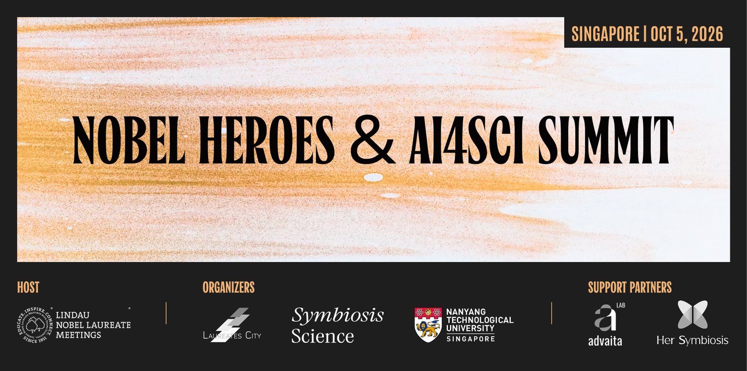 Nobel Heroes & AI4SCI Summit — Day One key visual, Singapore, October 5, 2026